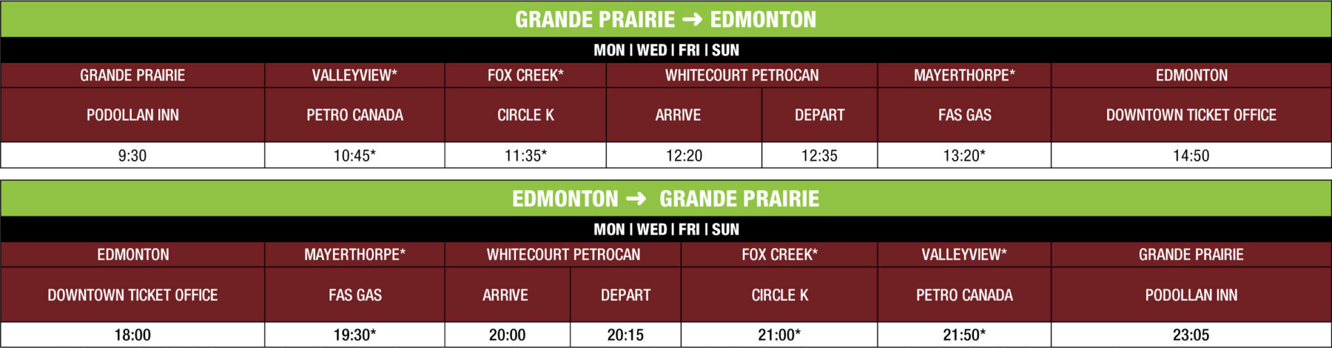 Edmonton to Grande Prairie - Ebus