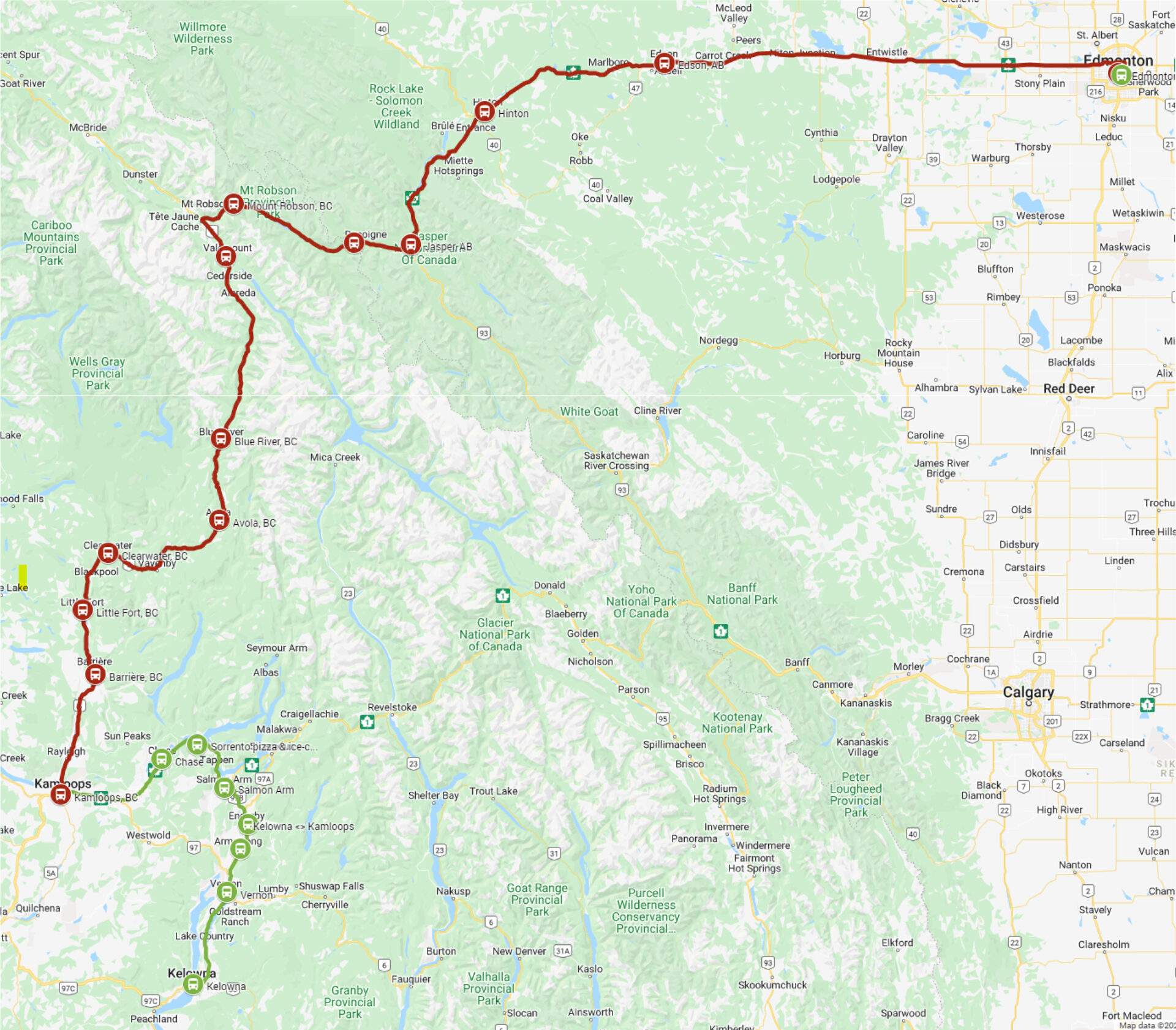 Kelowna to Edmonton - Ebus