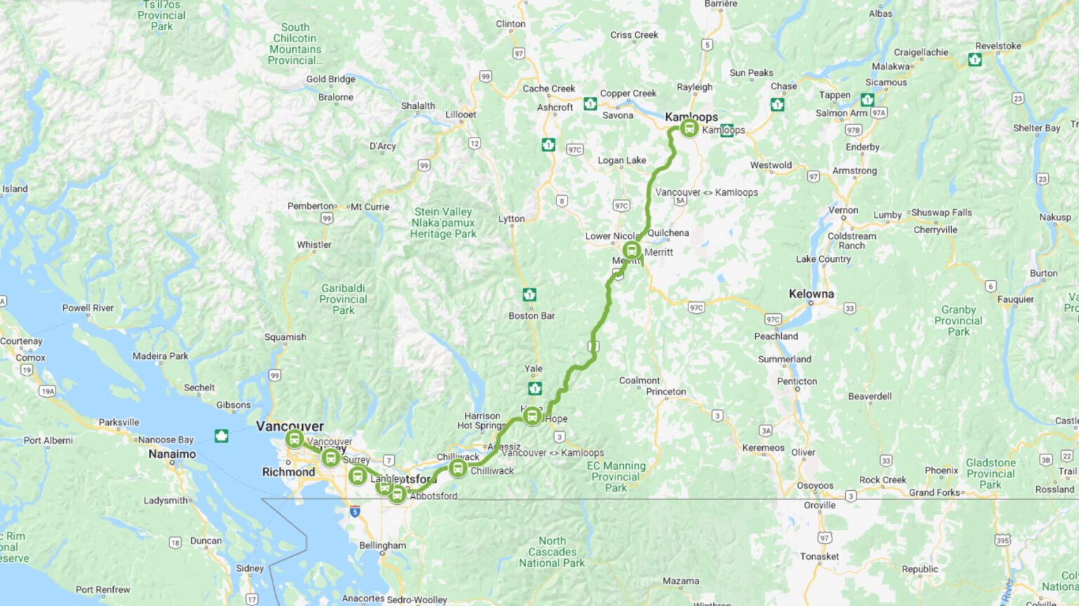 Vancouver to Kamloops Ebus